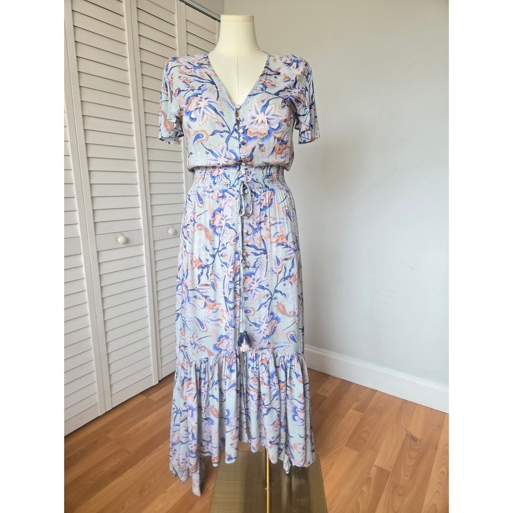Gypsiana Collective Floral Paisley Maxi Dress L Romantic Cottage Boho Garden - Picture 2 of 11